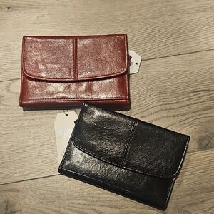 Bundle Of Frame Wallets Burgundy& Black Wallet ~ NWT
